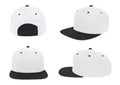 Blank baseball snapback cap two tone color white/black Royalty Free Stock Photo