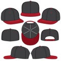 Blank Baseball Snapback hat flat fashion sketch set mockup