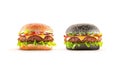 Blank beef hamburger with cheese mockup, front view Royalty Free Stock Photo
