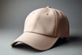 Blank beige cap mockup with close up detail, ready for customization