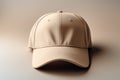 Blank beige cap mockup with close up detail, ready for customization