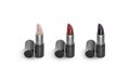 Blank beige, red and black opened lipstick tube mock up,