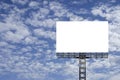 Blank big billboard against blue sky background,for your advertising,put your own text here,isolate white on board Royalty Free Stock Photo