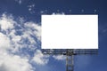 Blank big billboard against blue sky background,for your advertising,put your own text here,isolate white on board Royalty Free Stock Photo