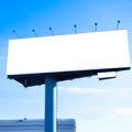 Blank big billboard over blue sky Royalty Free Stock Photo