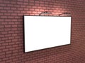 Blank bigboard on brick wall, 3D rendering.
