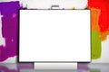 Blank Bigboard Transparent Mock Up, Png. Background With A Abstract Painting. Generative AI