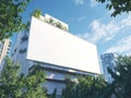 Blank Billboard Ad Space in Urban Setting with Building and Sky Advertisement Opportunity Royalty Free Stock Photo