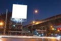 Blank billboard for advertisement at twilight time Royalty Free Stock Photo