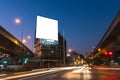 Blank billboard for advertisement at twilight time Royalty Free Stock Photo