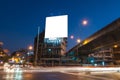 Blank billboard for advertisement at twilight time Royalty Free Stock Photo