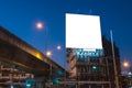 Blank billboard for advertisement at twilight time Royalty Free Stock Photo