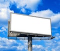 Blank billboard against bright blue sky Royalty Free Stock Photo