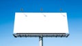 Blank billboard against a clear blue sky, ready for advertising Royalty Free Stock Photo