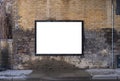 Blank billboard on brick wall in an urban location for mockup and customisation