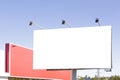 Blank billboard in the city against blue sky Royalty Free Stock Photo