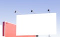 Blank billboard in the city against blue sky Royalty Free Stock Photo