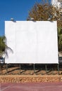 Blank billboard with a clear blue sky behind. Nerja, Spain.