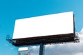 Blank billboard with clouds and blue sky can be used to advertise products or companies