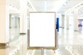 Blank billboard with copy space for your text message or content, advertising mock up banner in conventon hall, public information Royalty Free Stock Photo