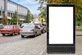 Blank billboard with copy space for your text message or promotional content, public information board on the street, advertising Royalty Free Stock Photo