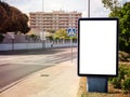 Blank billboard with copy space for your text message or promotional content. Street advertising mock up empty Royalty Free Stock Photo