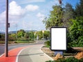 Blank billboard with copy space for your text message or promotional content. Street advertising mock up empty banner Royalty Free Stock Photo