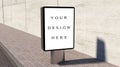 Blank billboard empty advertisement isolated on street background. Empty banner mockup template  light box Royalty Free Stock Photo