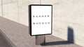 Blank billboard empty advertisement isolated on street background. Empty banner mockup template  light box Royalty Free Stock Photo