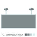 Blank billboard hanging from the ceiling flat color and isolated