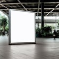 Blank billboard indoors outdoors, Generative AI