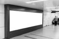 Blank billboard in japan underground train station