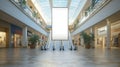 Blank billboard in a large shopping mall Royalty Free Stock Photo