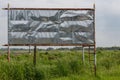 Blank billboard from a large zinc sheet.