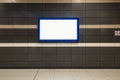 Blank billboard in metro station / big horizontal poster on metro station Royalty Free Stock Photo