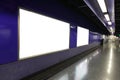 Blank Billboard in metro subway station Royalty Free Stock Photo