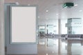 Blank billboard mock up in an airport Royalty Free Stock Photo