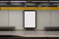 Blank billboard mock up in a subway station Royalty Free Stock Photo