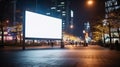 Blank billboard mockup for advertising, City buildings background