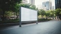 Blank billboard mockup for advertising, City buildings background