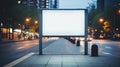 Blank billboard mockup for advertising, City buildings background