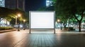 Blank billboard mockup for advertising, City buildings background