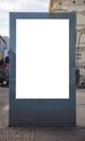 Blank billboard mockup for advertising, City street background