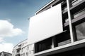 Blank billboard. Mockup. Blank banner. Outdoor billboard mockup, outdoor advertising poster with city and sky background