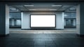 Blank digital billboard mockup in train station platform. Modern design. Empty space for advertisement. Royalty Free Stock Photo