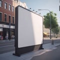 Blank billboard mockup White Box Street, city street, space for your advertising, Royalty Free Stock Photo