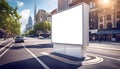 Blank billboard mockup White Box Street, city street, space for your advertising, Royalty Free Stock Photo