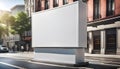 Blank billboard mockup White Box Street, city street, space for your advertising, Royalty Free Stock Photo