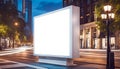 Blank billboard mockup White Box Street, city street, space for your advertising, Royalty Free Stock Photo