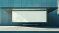 Blank Billboard on Modern Concrete Building with Bench Royalty Free Stock Photo